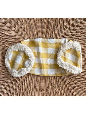 Serena & Lily Gingham Bolster Pillow Cover (SAMPLE/NO TAGS)(7”x20”)-Yellow
